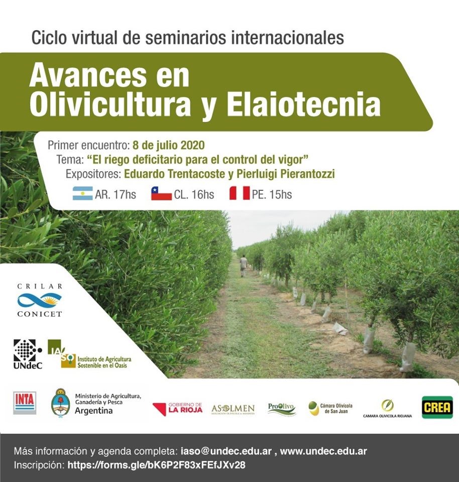 CICLOS VIRTUALES DE SEMINARIOS INTERNACIONALES "AVANCES EN AGRICULTURA Y ELAIOTECNIA